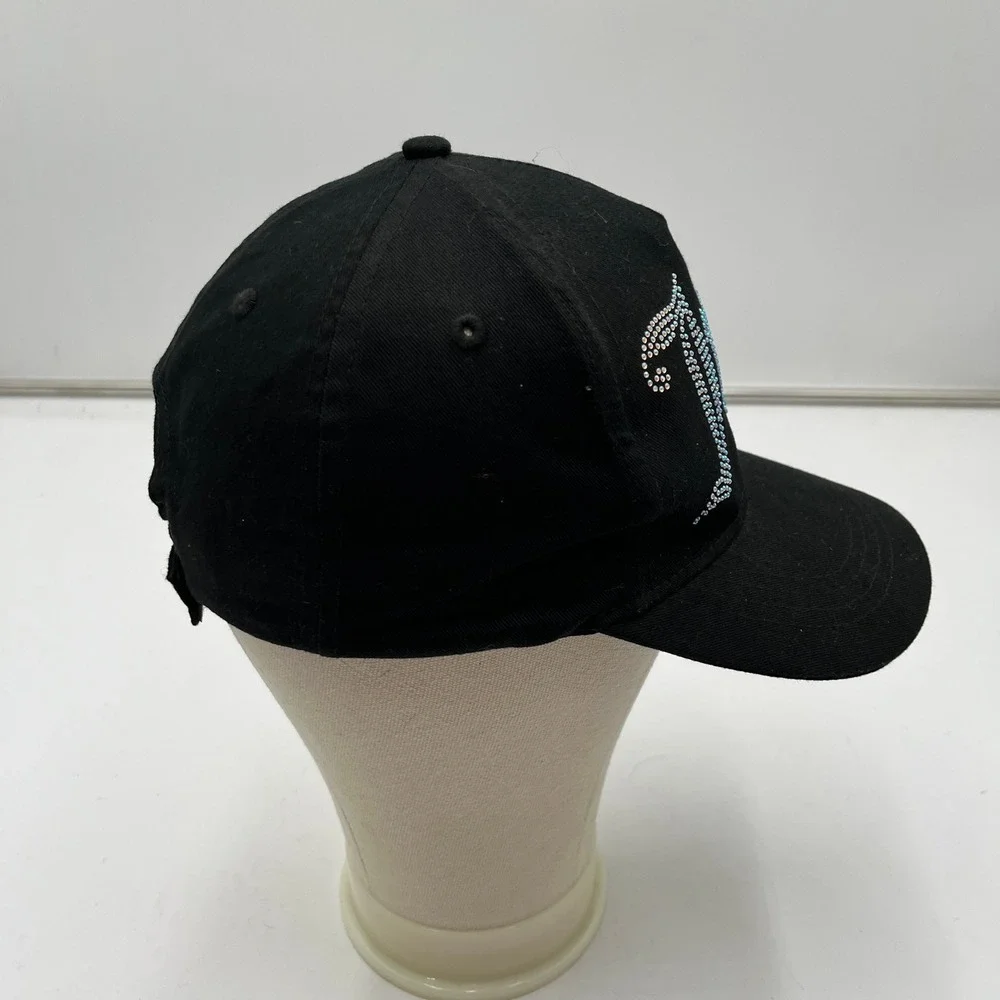 Juicy Couture Baseball Hat Rhinestone Logo Black Y2K Glam‎ Women One Size